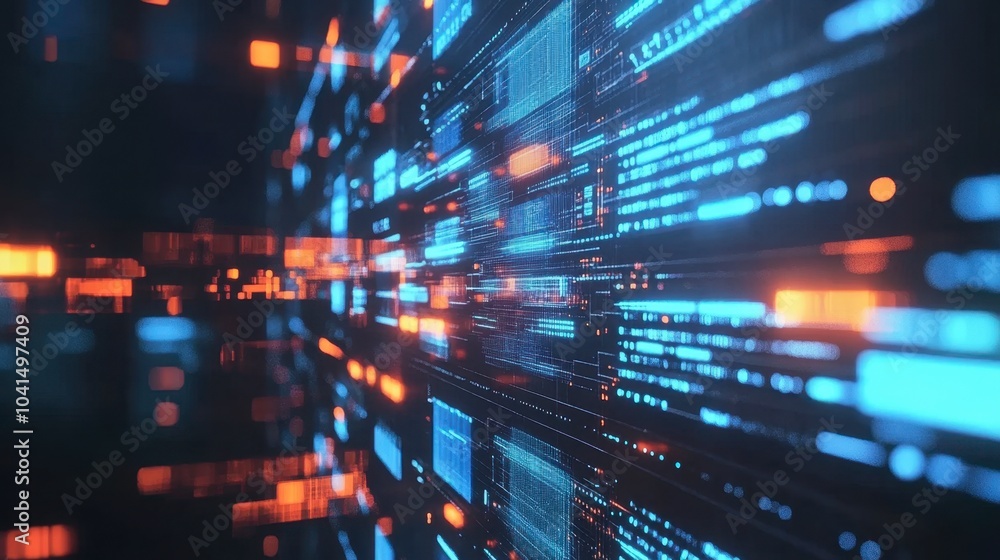 Abstract Data Stream with Bright Glowing Lines Abstract Data Stream with Bright Glowing Lines