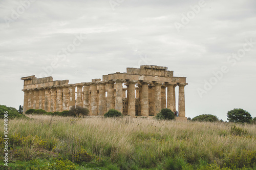 ancient greek temple in Selinute in Sicily photo