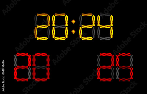Obraz na płótnie New year 2025 concept on electronic scoreboard for soccer w salonie