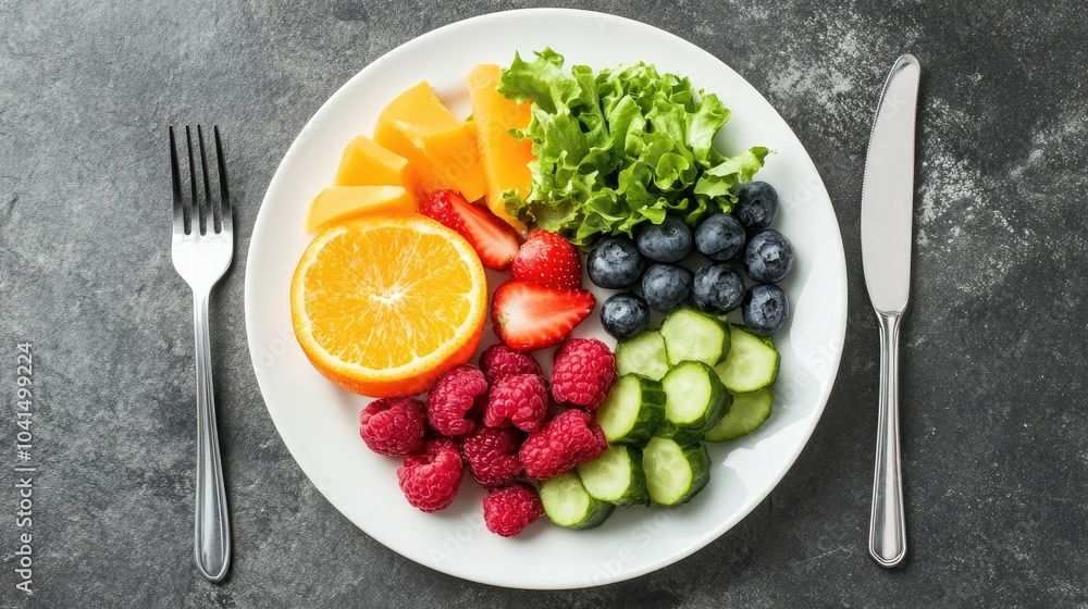 Close up of a balanced meal plate showcasing healthy nutrition and dietetics elements Close up of a balanced meal plate showcasing healthy nutrition and dietetics elements