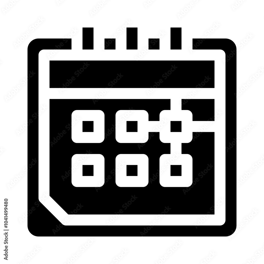 Red Flag on Calendar Date glyph icon