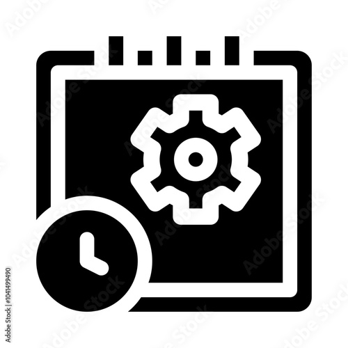 Task Manager Icon with Clock glyph icon