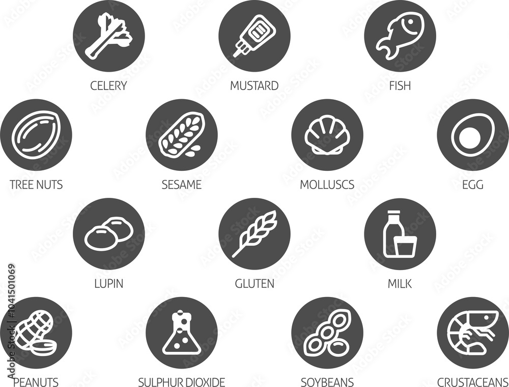 Allergen Food Major Allergy Icons Allergen Food Major Allergy Icons