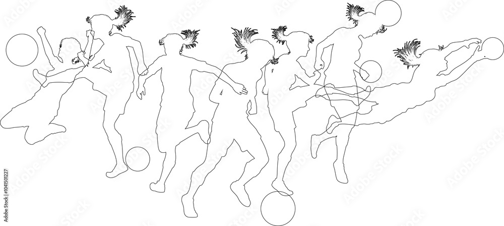 Soccer Football Players Silhouettes Soccer Football Players Silhouettes