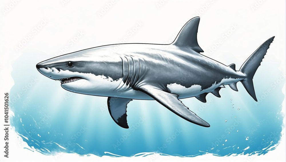 Fototapeta premium illustration of a shark