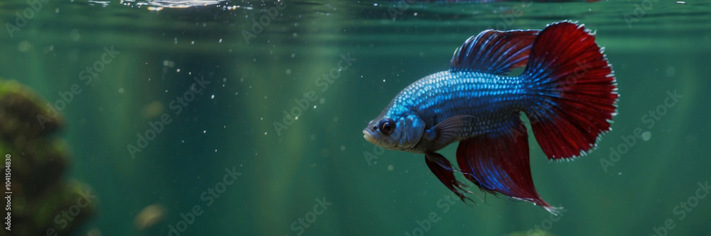 Fototapeta premium betta fish, Underwater background