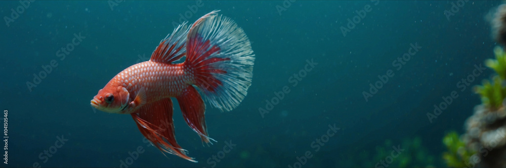 betta fish underwater, panorama background betta fish underwater, panorama background