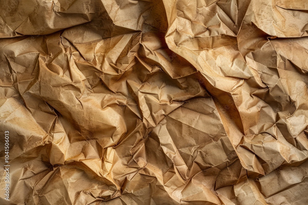 Photo of Crumpled sheet of toned brown paper. Background texture for backdrops or mapping Photo of Crumpled sheet of toned brown paper. Background texture for backdrops or mapping