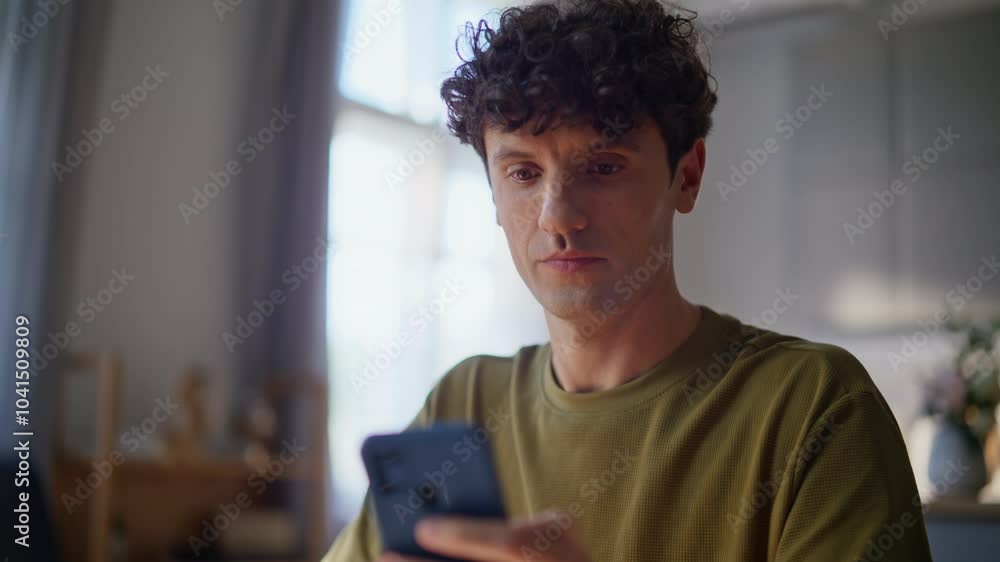 Man hands taking smartphone receive message with good news in office closeup Man hands taking smartphone receive message with good news in office closeup