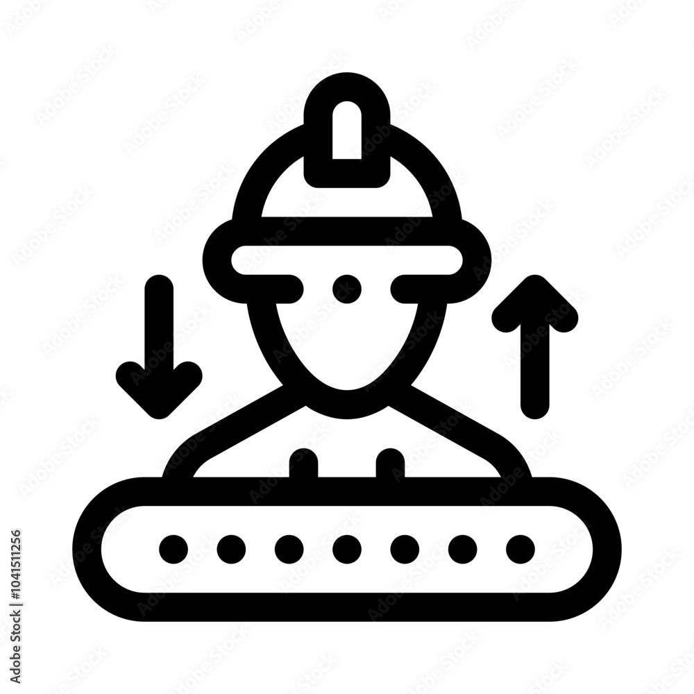 Assembly Line Worker line icon Assembly Line Worker line icon