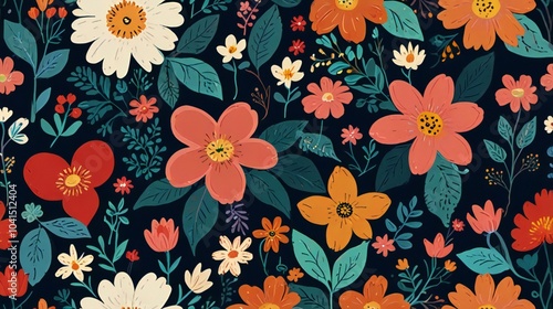 Wallpaper Mural seamless floral pattern Torontodigital.ca
