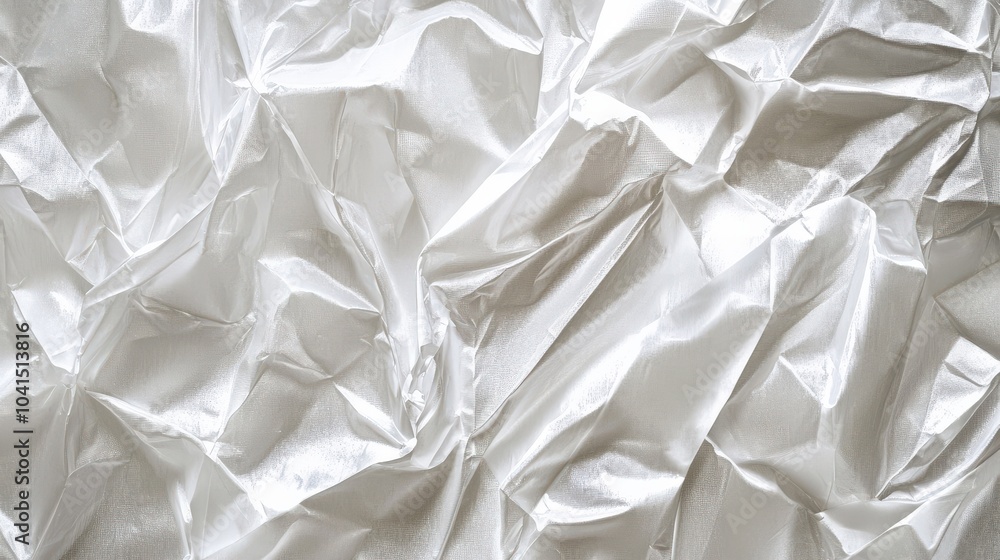 White Plastic Wrap Texture. Crumpled Surface Like Foil on Glasses White Plastic Wrap Texture. Crumpled Surface Like Foil on Glasses