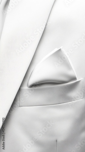 White Pocket Square in a White Suit