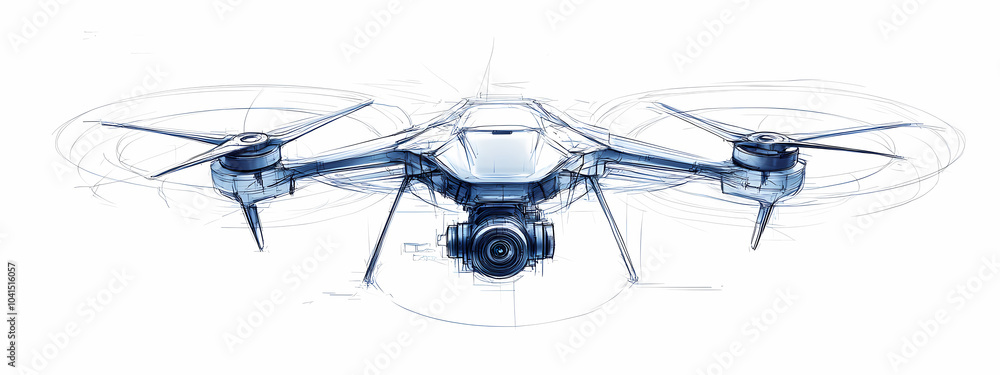 Futuristic Quadcopter Drone Sketch Futuristic Quadcopter Drone Sketch