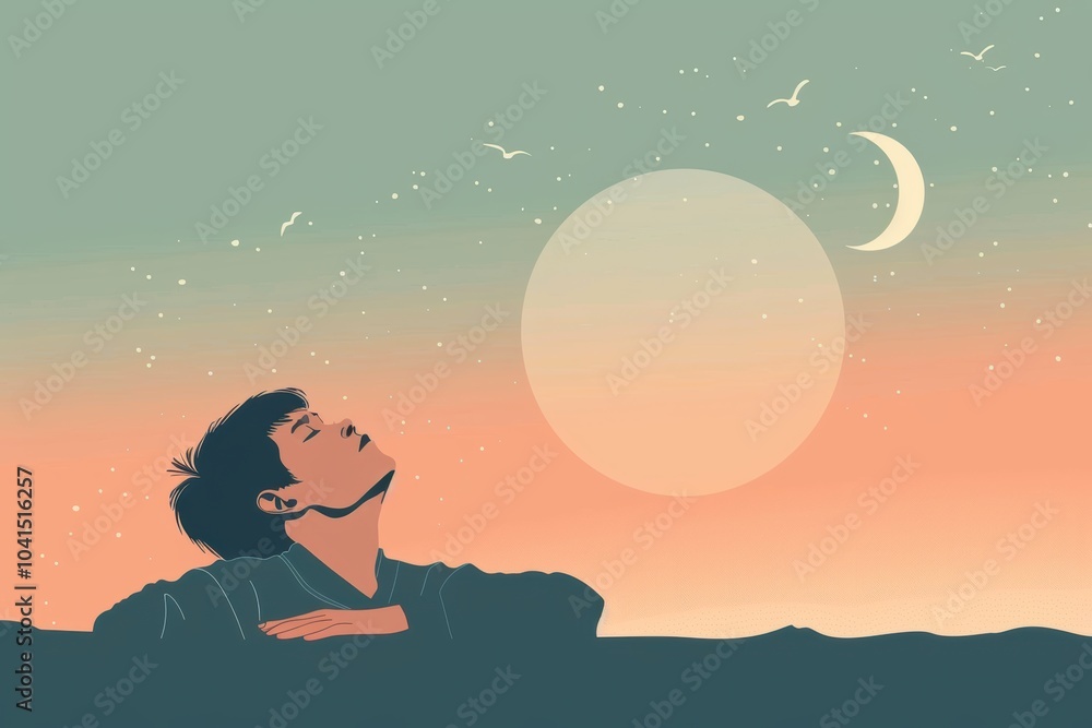 Person lying in bed, exhausted but unable to sleep, struggling with insomnia Person lying in bed, exhausted but unable to sleep, struggling with insomnia