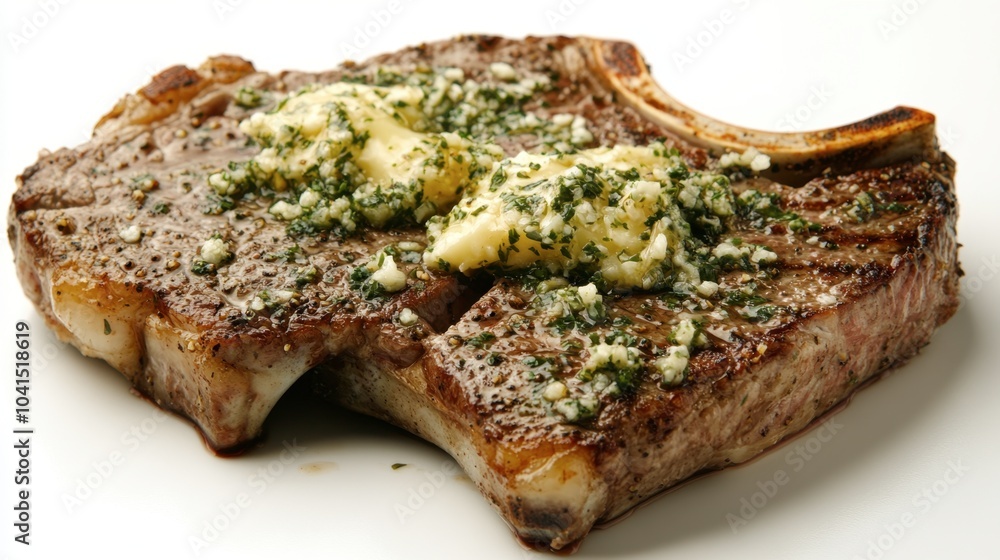 Juicy Ribeye Steak with Herb Butter Garnish Juicy Ribeye Steak with Herb Butter Garnish
