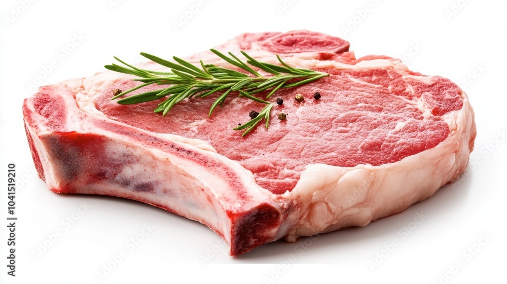 Fresh Raw Meat with Rosemary for Culinary Use Fresh Raw Meat with Rosemary for Culinary Use