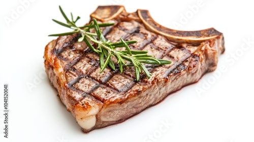 Grilled Ribeye Steak with Fresh Herbs Garnish