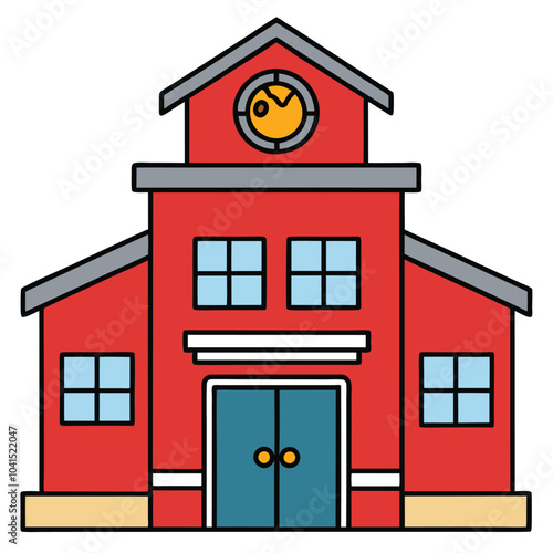 Fire Station vector Illustration Isolated white background.