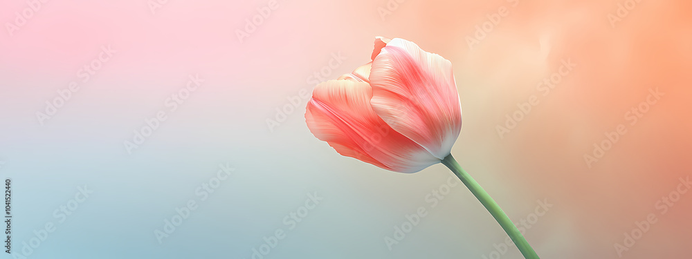 Fototapeta premium Suspended Tulip in Tranquil Motion