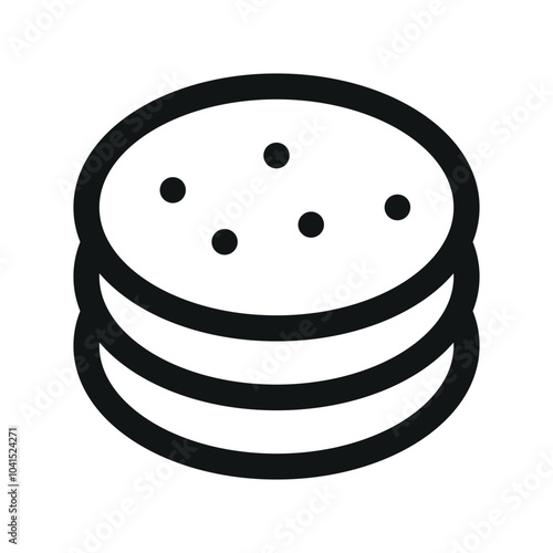Pancakes stack UI icon, pita bread minimal line vector symbol