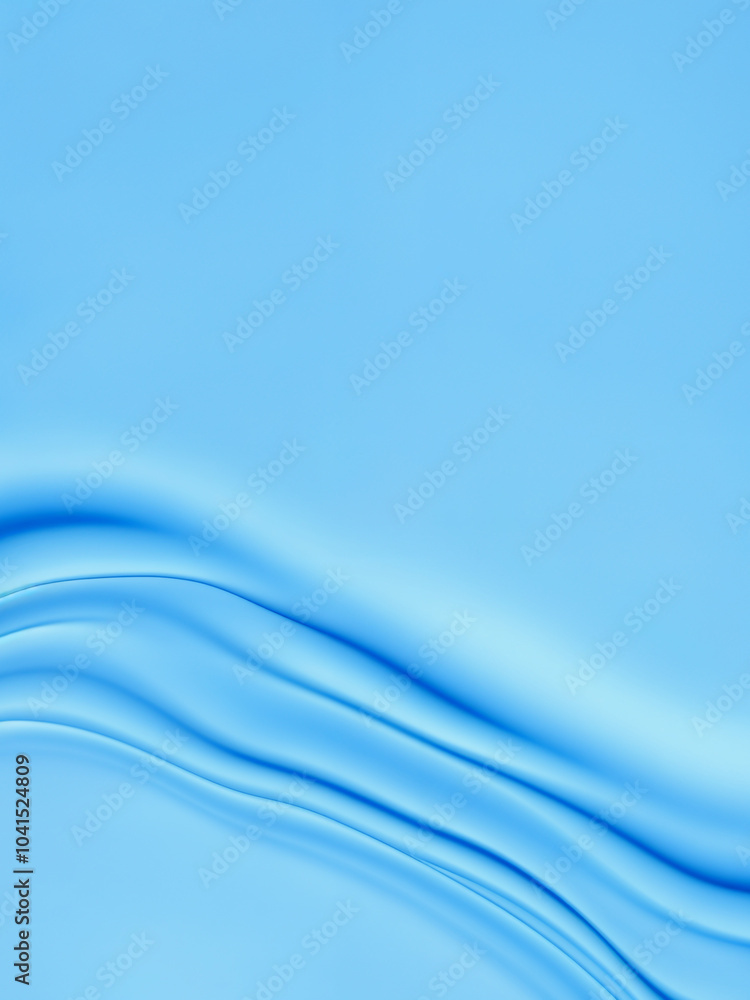 Fototapeta premium Fluid Blue Waves with Smooth Curves in Minimalist Design