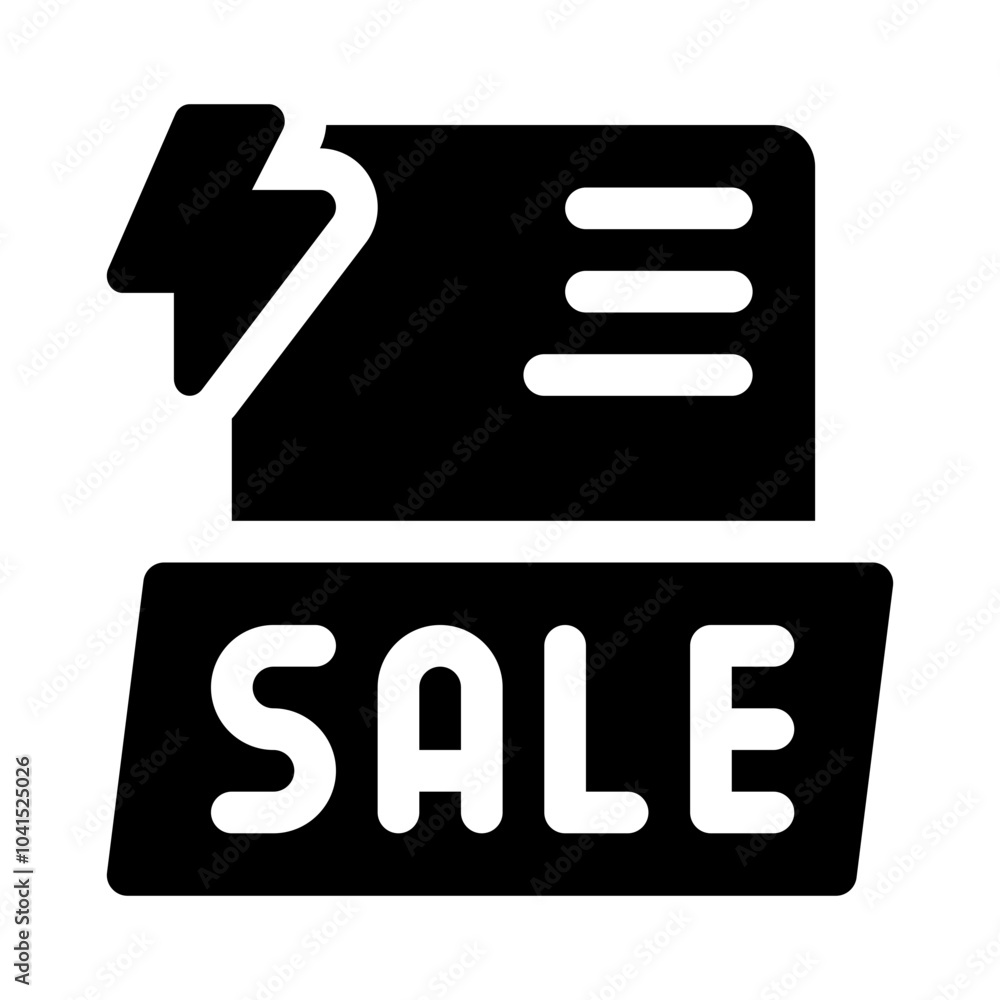 Storefront with Flash Sale Icon glyph icon Storefront with Flash Sale Icon glyph icon