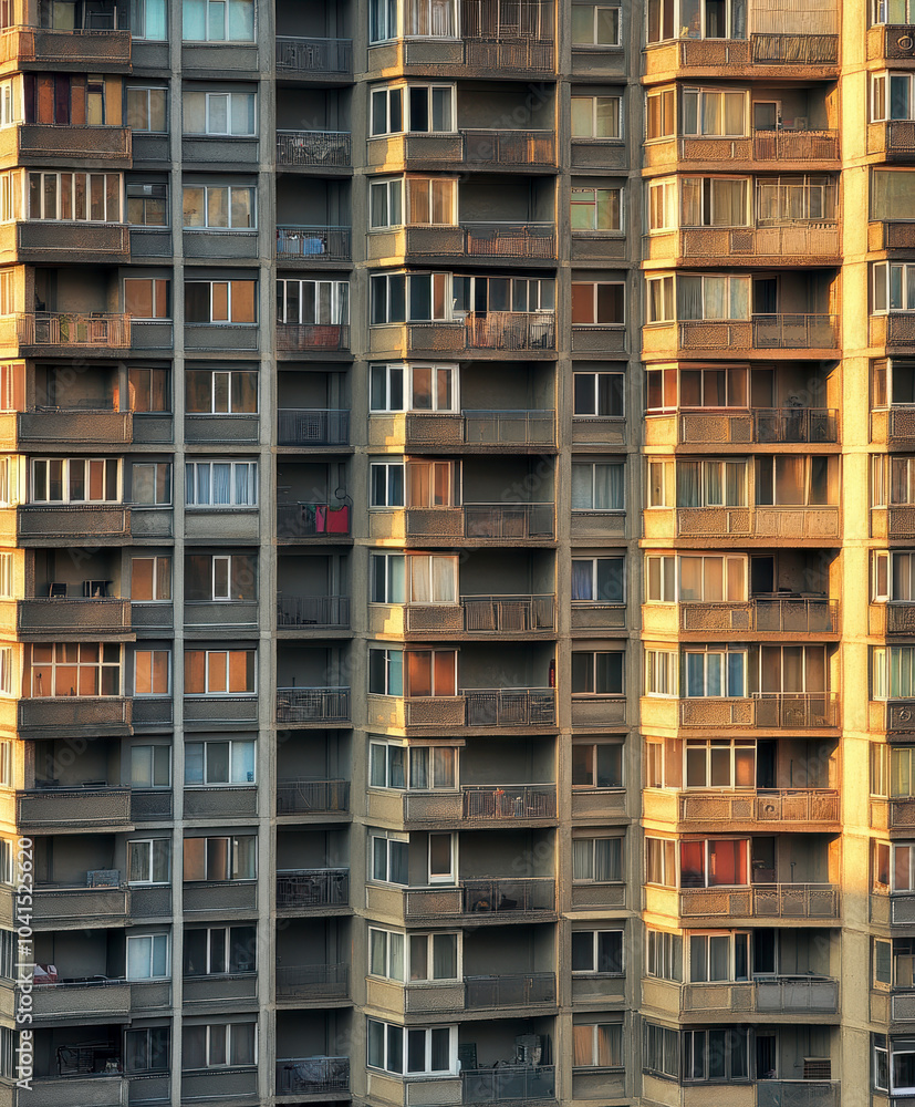 Eastern European apartment blocks. AI generative. Eastern European apartment blocks. AI generative.