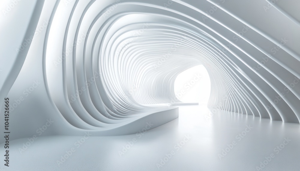 Naklejka premium Abstract White Curved Structure with a Bright Opening