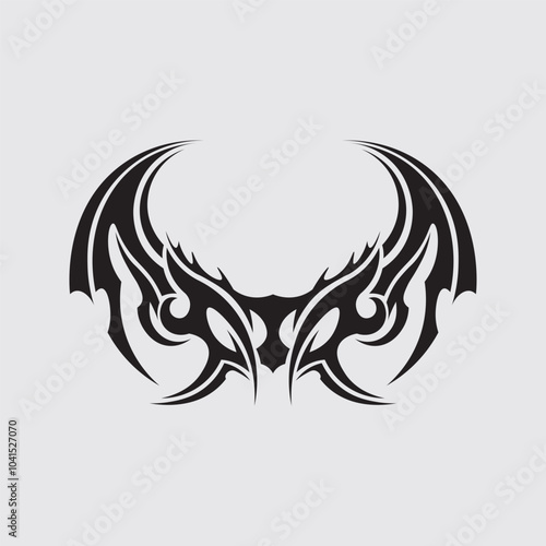 black tribal vector logo design icon and sign tribal