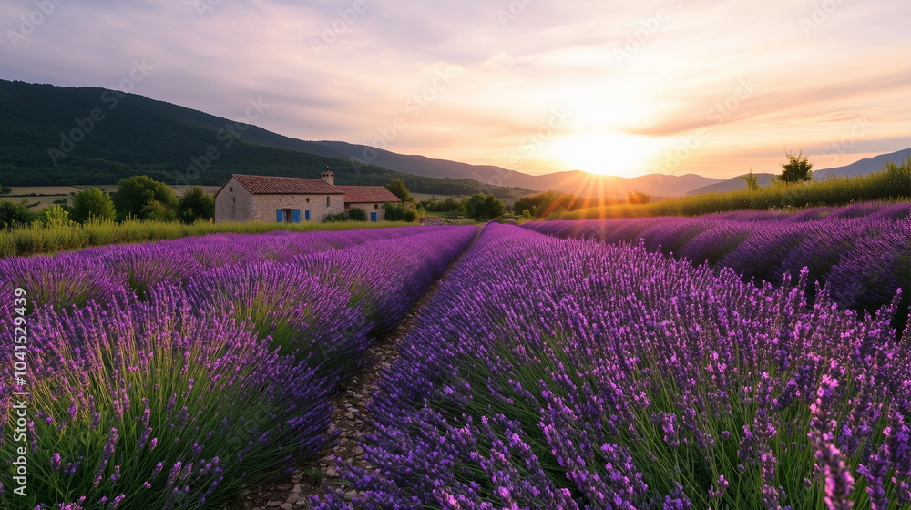 Naklejka premium lavender field