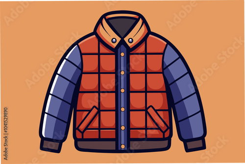 Quilted Jacket vector art illustration 