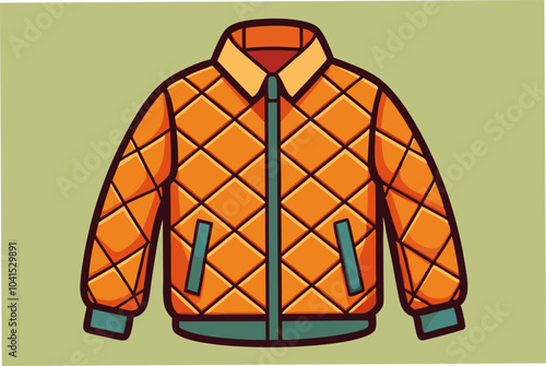 Quilted Jacket vector art illustration 