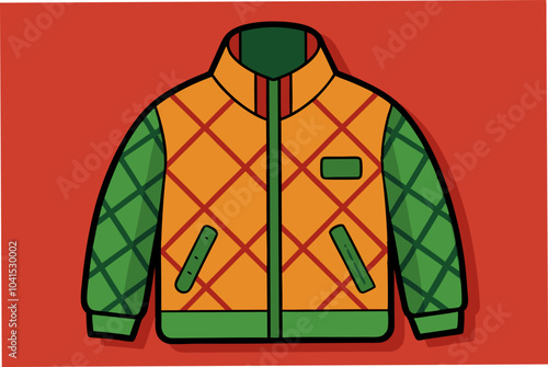 Quilted Jacket vector art illustration 