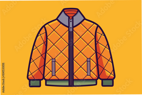 Quilted Jacket vector art illustration 