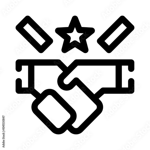 Hands shaking line icon