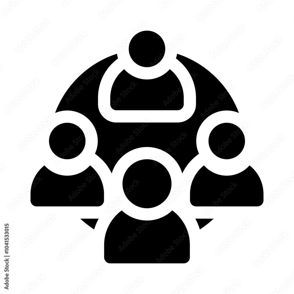 Group of people in a circle glyph icon Group of people in a circle glyph icon