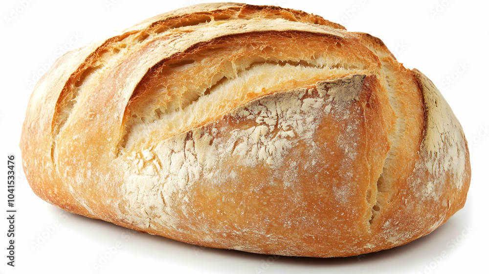 Freshly baked round bread isolated on white background - Freshly baked round bread isolated on white background -