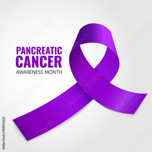 Vector Illustration of Pancreatic Cancer Awareness. Pancreatic Awareness Ribbon.
