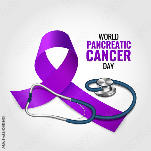 Vector Illustration of Pancreatic Cancer Awareness. Pancreatic Awareness Ribbon.
