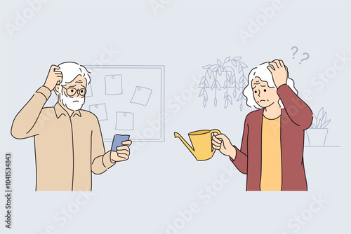 Dementia and alzheimer disease in older people trying to remember forgotten information