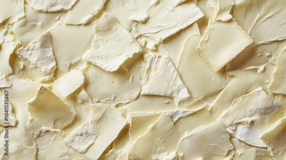 A surface densely covered with slices of different cheeses, from soft brie to aged cheddar, filling every inch of the frame with creamy and crumbly textures. A surface densely covered with slices of different cheeses, from soft brie to aged cheddar, filling every inch of the frame with creamy and crumbly textures.