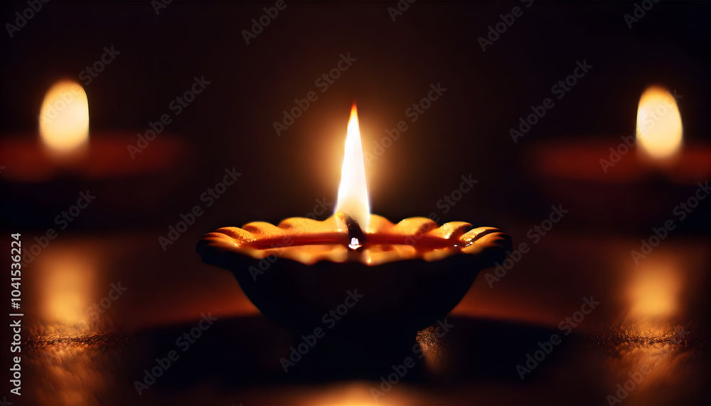Captivating candlelight a serene focus on traditional oil lamps illuminated in darkness Captivating candlelight a serene focus on traditional oil lamps illuminated in darkness