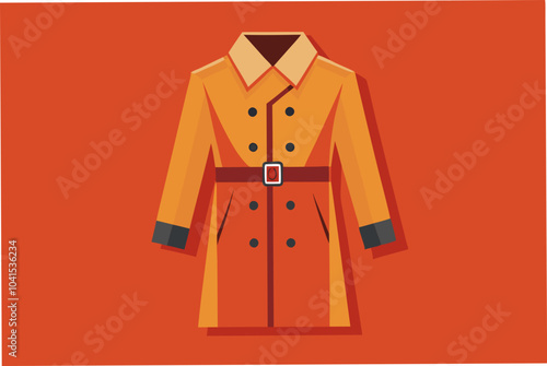 Trench Coat vector art illustration 