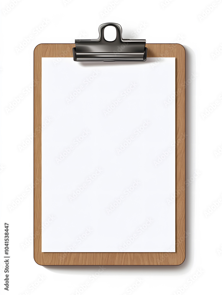 Empty blank clipboard with paper sheet isolated on white background Empty blank clipboard with paper sheet isolated on white background