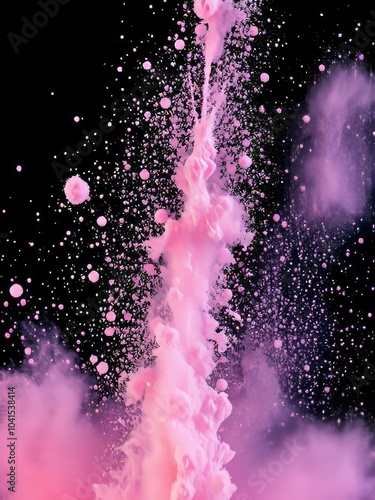 Pastel color dust particle splashingcolorful powder explosion on black background glitter dust particle Ultra realistic  photo