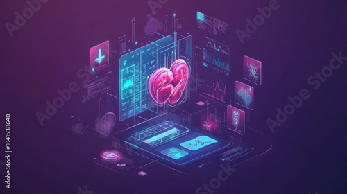 Wallpaper Mural The Heart of Technology: A Digital Representation of Life's Essence Torontodigital.ca