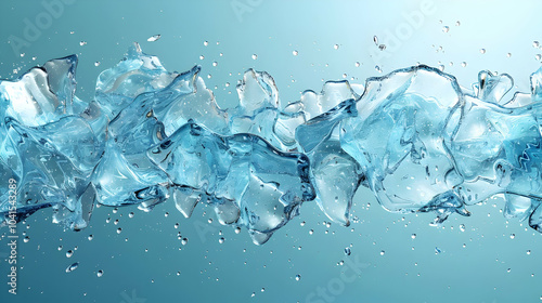 Water Droplets Abstract 3D Illustration