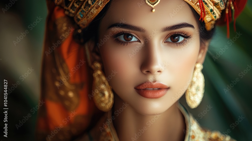 Elegant woman wearing traditional attire Elegant woman wearing traditional attire