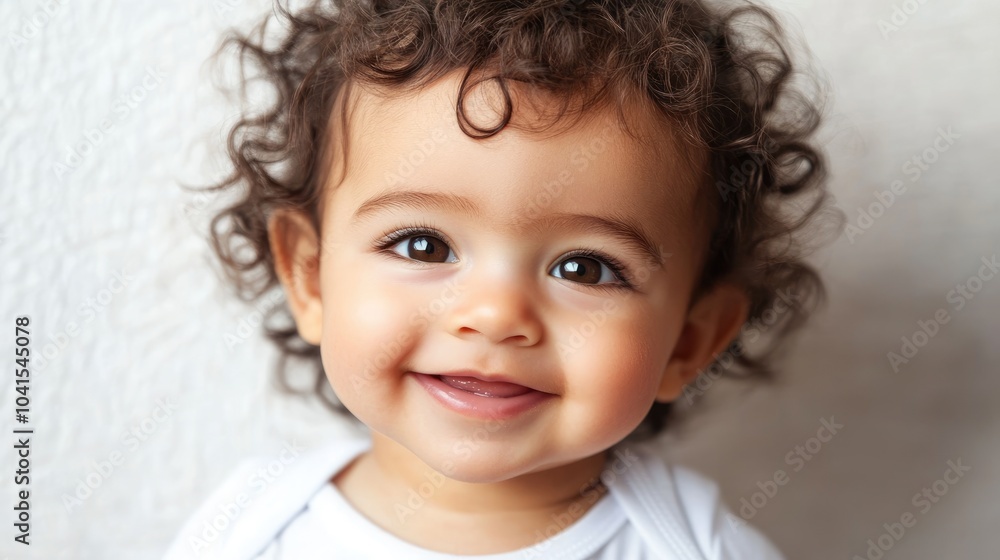 Happy Latino child on a white background portrait of a baby Happy Latino child on a white background portrait of a baby